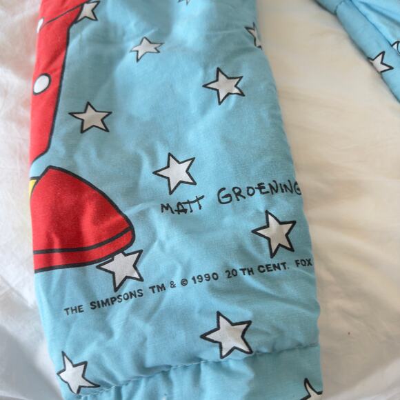 Bart Simpson Matching Set Custom Made 1990s Quilt Rework Size S - Picture 8 of 10